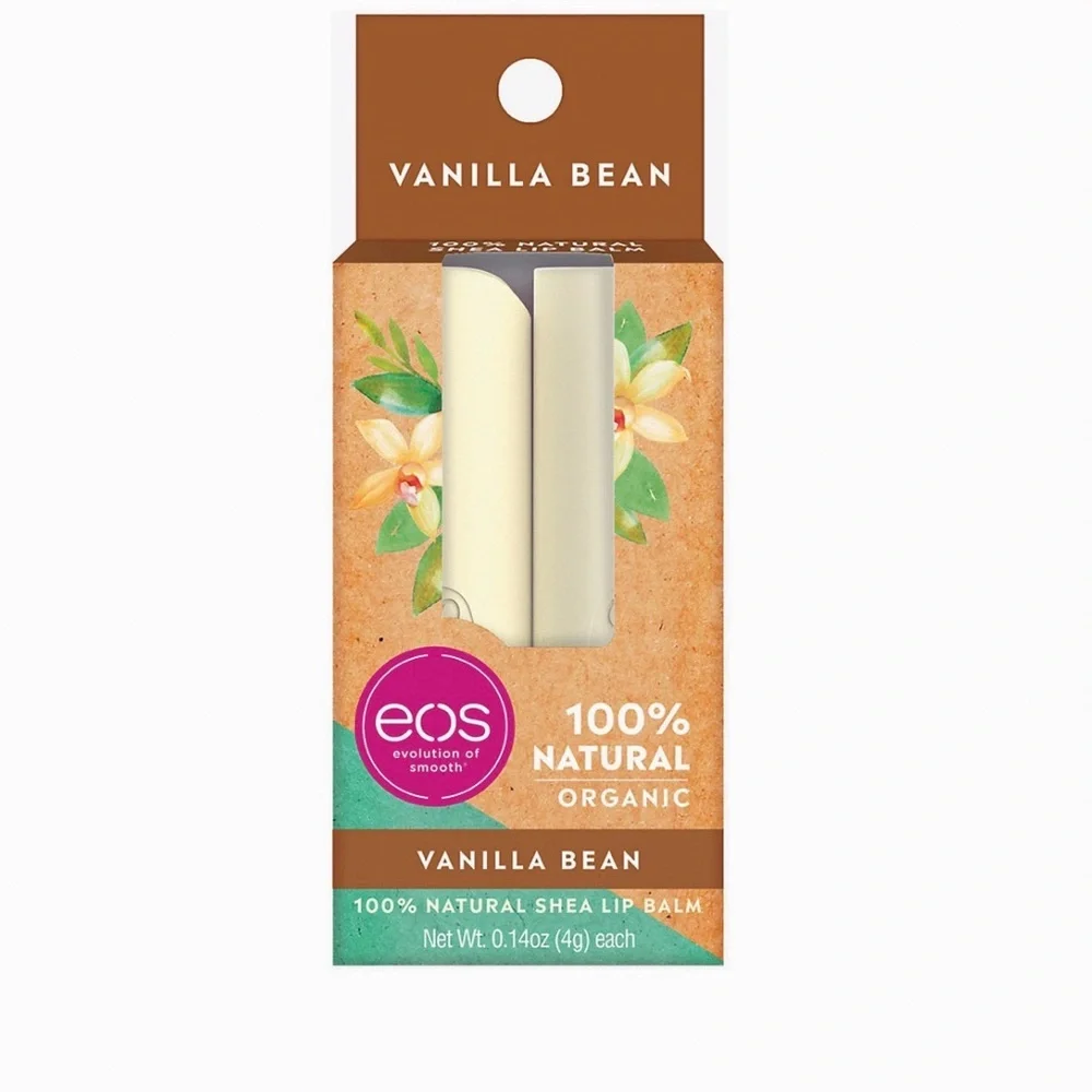 Organic Vanilla Bean Lip Balm Stick 2- Pack